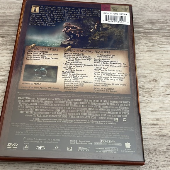 Lord of the Rings: The Two Towers DVD Movie 2002 2h 59m Fantasy, Adventure PG-13 - Picture 3 of 6